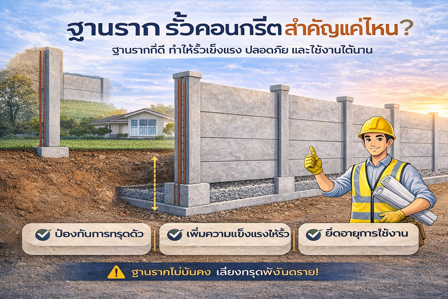 ฐานรากรั้วคอนกรีตสำคัญแค่ไหน ทำไมจึงเป็นหัวใจของความแข็งแรงของรั้ว